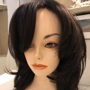Very dk brown long wig